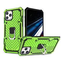 Coque Contour Silicone et Plastique Housse Etui Mat avec Support YF1 pour Apple iPhone 15 Pro Max Pastel Vert