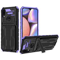 Coque Contour Silicone et Plastique Housse Etui Mat avec Support YF1 pour Samsung Galaxy A10s Violet