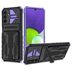 Coque Contour Silicone et Plastique Housse Etui Mat avec Support YF1 pour Samsung Galaxy A13 5G Violet