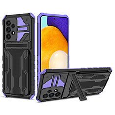 Coque Contour Silicone et Plastique Housse Etui Mat avec Support YF1 pour Samsung Galaxy A53 5G Violet