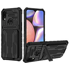 Coque Contour Silicone et Plastique Housse Etui Mat avec Support YF1 pour Samsung Galaxy M01s Noir