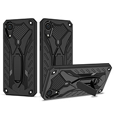 Coque Contour Silicone et Plastique Housse Etui Mat avec Support YF2 pour Samsung Galaxy A03 Core Noir