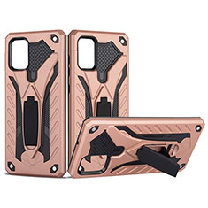 Coque Contour Silicone et Plastique Housse Etui Mat avec Support YF2 pour Samsung Galaxy A51 5G Or Rose