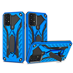 Coque Contour Silicone et Plastique Housse Etui Mat avec Support YF2 pour Samsung Galaxy A52 5G Bleu