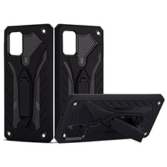 Coque Contour Silicone et Plastique Housse Etui Mat avec Support YF2 pour Samsung Galaxy A71 5G Noir