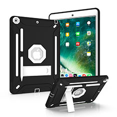 Coque Contour Silicone et Plastique Housse Etui Mat avec Support YJ1 pour Apple iPad 10.2 (2021) Noir