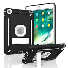 Coque Contour Silicone et Plastique Housse Etui Mat avec Support YJ1 pour Apple iPad Mini 3 Noir