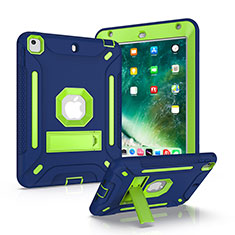 Coque Contour Silicone et Plastique Housse Etui Mat avec Support YJ1 pour Apple iPad Mini 4 Bleu