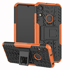 Coque Contour Silicone et Plastique Housse Etui Mat avec Support Z01 pour Huawei Honor 8A Orange