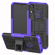 Coque Contour Silicone et Plastique Housse Etui Mat avec Support Z01 pour Huawei Y6 (2019) Violet