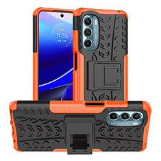 Coque Contour Silicone et Plastique Housse Etui Mat avec Support Z01 pour Motorola Moto G Stylus (2022) 4G Orange