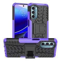 Coque Contour Silicone et Plastique Housse Etui Mat avec Support Z01 pour Motorola Moto G Stylus (2022) 5G Violet