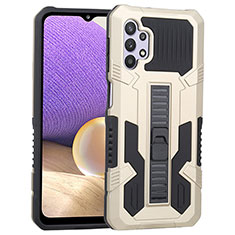 Coque Contour Silicone et Plastique Housse Etui Mat avec Support ZJ1 pour Samsung Galaxy A32 4G Or