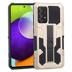 Coque Contour Silicone et Plastique Housse Etui Mat avec Support ZJ1 pour Samsung Galaxy A52 5G Or