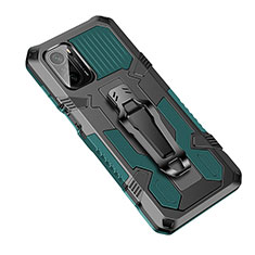 Coque Contour Silicone et Plastique Housse Etui Mat avec Support ZJ2 pour Xiaomi Mi 11i 5G Vert