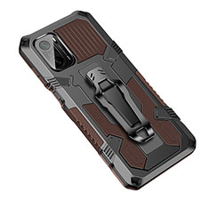 Coque Contour Silicone et Plastique Housse Etui Mat avec Support ZJ2 pour Xiaomi Mi 11X 5G Marron