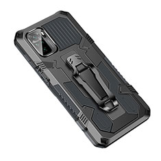 Coque Contour Silicone et Plastique Housse Etui Mat avec Support ZJ2 pour Xiaomi Poco M5S Gris