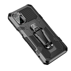 Coque Contour Silicone et Plastique Housse Etui Mat avec Support ZJ2 pour Xiaomi Redmi Note 10S 4G Noir