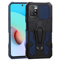 Coque Contour Silicone et Plastique Housse Etui Mat avec Support ZJ2 pour Xiaomi Redmi Note 11 4G (2021) Bleu