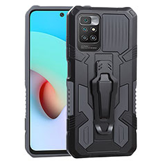 Coque Contour Silicone et Plastique Housse Etui Mat avec Support ZJ2 pour Xiaomi Redmi Note 11 4G (2021) Gris