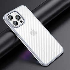Coque Contour Silicone et Plastique Housse Etui Mat LD1 pour Apple iPhone 13 Pro Max Argent