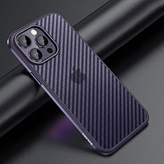 Coque Contour Silicone et Plastique Housse Etui Mat LD1 pour Apple iPhone 13 Pro Max Violet