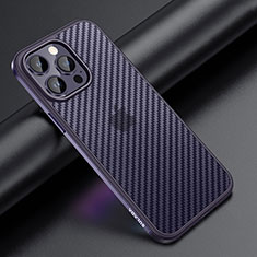 Coque Contour Silicone et Plastique Housse Etui Mat LD1 pour Apple iPhone 13 Pro Violet