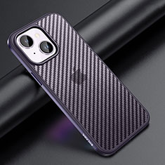 Coque Contour Silicone et Plastique Housse Etui Mat LD1 pour Apple iPhone 13 Violet