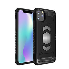 Coque Contour Silicone et Plastique Housse Etui Mat Magnetique Aimant pour Apple iPhone 11 Pro Max Noir