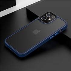 Coque Contour Silicone et Plastique Housse Etui Mat N01 pour Apple iPhone 12 Bleu