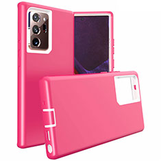 Coque Contour Silicone et Plastique Housse Etui Mat N02 pour Samsung Galaxy Note 20 Ultra 5G Rose Rouge