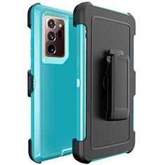 Coque Contour Silicone et Plastique Housse Etui Mat N04 pour Samsung Galaxy Note 20 Ultra 5G Bleu Ciel