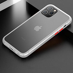 Coque Contour Silicone et Plastique Housse Etui Mat pour Apple iPhone 11 Pro Blanc