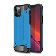 Coque Contour Silicone et Plastique Housse Etui Mat pour Apple iPhone 12 Pro Max Bleu Ciel