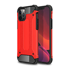 Coque Contour Silicone et Plastique Housse Etui Mat pour Apple iPhone 12 Pro Rouge