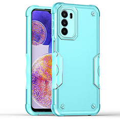 Coque Contour Silicone et Plastique Housse Etui Mat pour Motorola Moto G82 5G Cyan