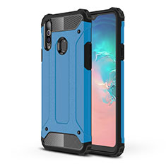 Coque Contour Silicone et Plastique Housse Etui Mat pour Samsung Galaxy A20s Bleu Ciel