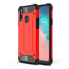 Coque Contour Silicone et Plastique Housse Etui Mat pour Samsung Galaxy A20s Rouge