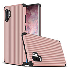 Coque Contour Silicone et Plastique Housse Etui Mat pour Samsung Galaxy Note 10 Plus 5G Or Rose