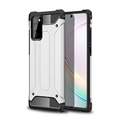 Coque Contour Silicone et Plastique Housse Etui Mat pour Samsung Galaxy Note 20 Plus 5G Argent