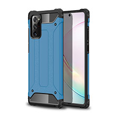 Coque Contour Silicone et Plastique Housse Etui Mat pour Samsung Galaxy Note 20 Ultra 5G Bleu Ciel