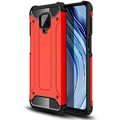 Coque Contour Silicone et Plastique Housse Etui Mat pour Xiaomi Poco M2 Pro Rouge