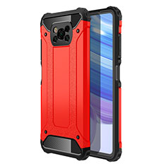 Coque Contour Silicone et Plastique Housse Etui Mat pour Xiaomi Poco X3 Rouge