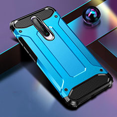 Coque Contour Silicone et Plastique Housse Etui Mat pour Xiaomi Redmi K30 4G Bleu Ciel