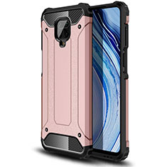 Coque Contour Silicone et Plastique Housse Etui Mat pour Xiaomi Redmi Note 9S Or Rose