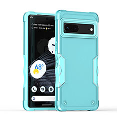 Coque Contour Silicone et Plastique Housse Etui Mat QW1 pour Google Pixel 7 5G Bleu Clair