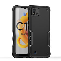 Coque Contour Silicone et Plastique Housse Etui Mat QW1 pour Realme C11 (2021) Noir