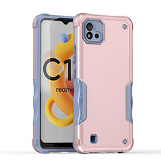 Coque Contour Silicone et Plastique Housse Etui Mat QW1 pour Realme C11 (2021) Or Rose