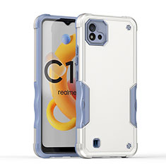 Coque Contour Silicone et Plastique Housse Etui Mat QW1 pour Realme C20 Blanc