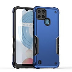 Coque Contour Silicone et Plastique Housse Etui Mat QW1 pour Realme C21Y Bleu